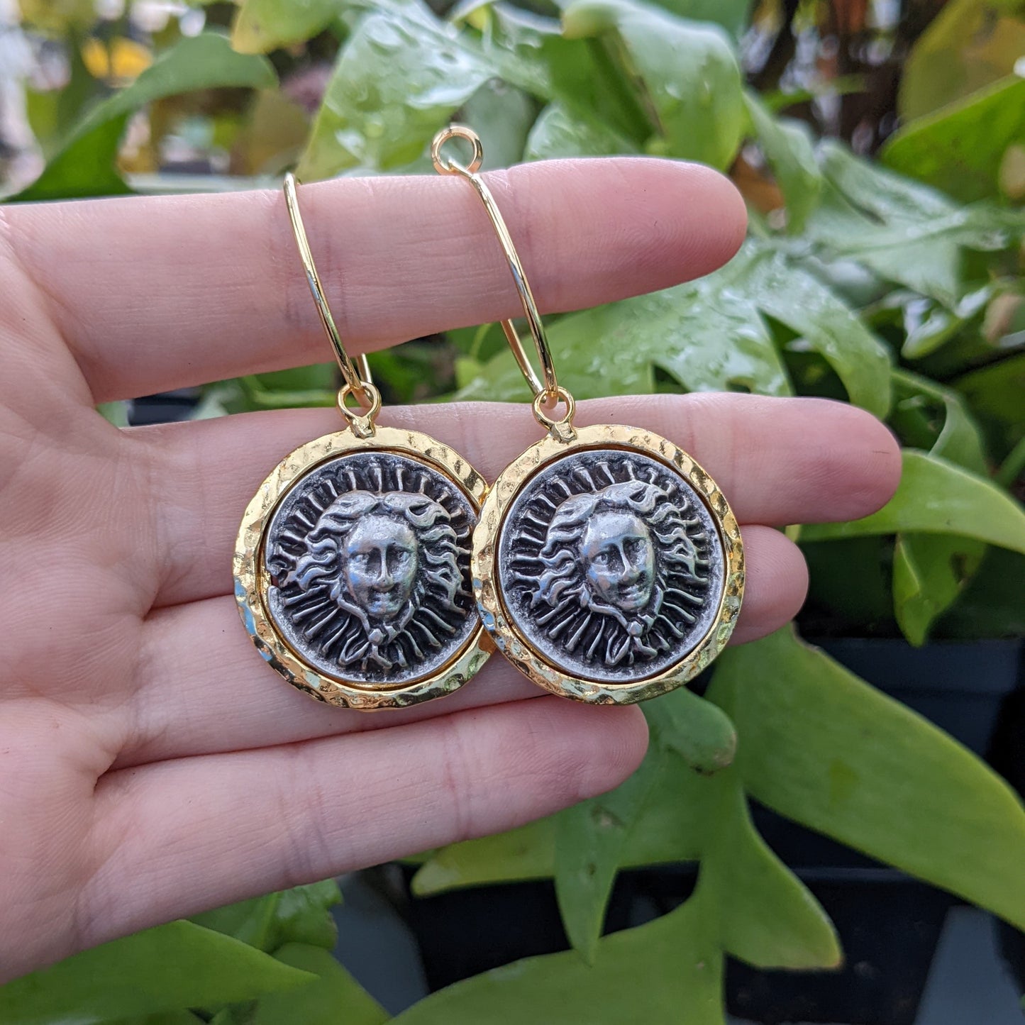 Medusa Medallion Pair - Gold