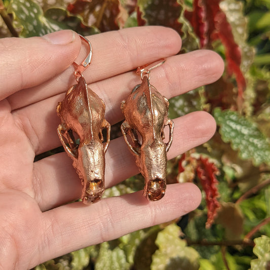 Spectral Bat Skull Earrings